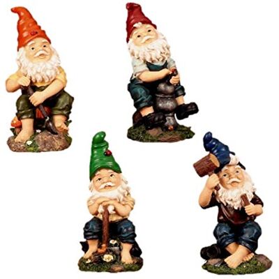 Unbekannt 4 Lustige Gartenzwerge Gnome 22cm Gartenzwerg Unbekannt 4 Lustige Gartenzwerge Gnome 22cm Gartenzwerg