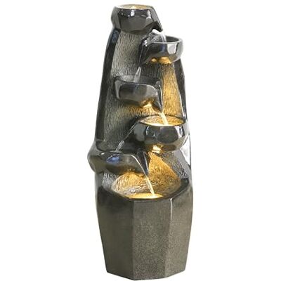 Dehner Gartenrbrunnen Cala, Outdoor-Brunnen, mit LED-Beleuchtung, ca 35x91x34 cm, Polyresin, grau Dehner Gartenrbrunnen Cala, Outdoor-Brunnen, mit LED-Beleuchtung, ca 35x91x34 cm, Polyresin, grau