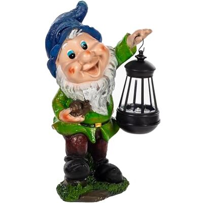Birendy wunderschöne Gartenzwerge Verschiedene Motive auch mit LED Solar-Beleuchtung (Mit Schnecke 33cm hoch) Birendy wunderschöne Gartenzwerge Verschiedene Motive auch mit LED Solar-Beleuchtung (Mit Schnecke 33cm hoch)