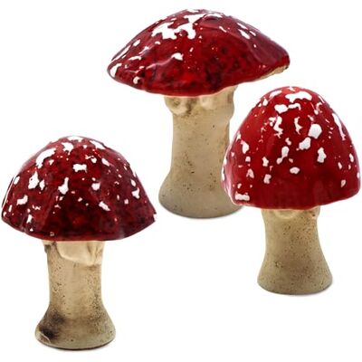 Spetebo Steingut Deko Pilz Gartenfigur 6 cm zum Hinstellen 3er Set Fliegenpilz Dekofigur zur Herbstdeko Gartendeko Pilzfigur Waldpilz Dekofigur Gartenfigur Blumentopf Aufsteller wetterfest Spetebo Steingut Deko Pilz Gartenfigur 6 cm zum Hinstellen 3er Set Fliegenpilz Dekofigur zur Herbstdeko Gartendeko Pilzfigur Waldpilz Dekofigur Gartenfigur Blumentopf Aufsteller wetterfest