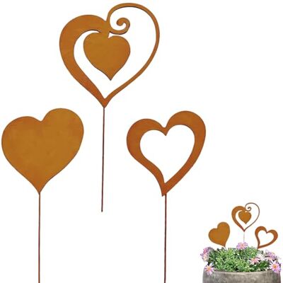 Ljevandria Gartenstecker Rost Herzen Gartendeko für Draußen Wetterfest Rostdeko Gartenschilder Blumenstecker Metall Roststecker Deko Garten Balkon Blumenkasten Edelstahl Vintage Dekoration Grabschmuck Ljevandria Gartenstecker Rost Herzen Gartendeko für Draußen Wetterfest Rostdeko Gartenschilder Blumenstecker Metall Roststecker Deko Garten Balkon Blumenkasten Edelstahl Vintage Dekoration Grabschmuck