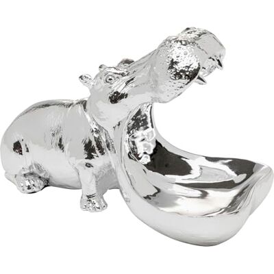 Kare Design Deko Figur Hungry Hippo, Silber, Deko Objekt, Tiermotiv, 17x14x27 cm Kare Design Deko Figur Hungry Hippo, Silber, Deko Objekt, Tiermotiv, 17x14x27 cm