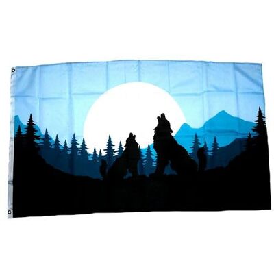 FahnenMax Fahne/Flagge Wolf Silhouette 90 x 150 cm FahnenMax Fahne/Flagge Wolf Silhouette 90 x 150 cm