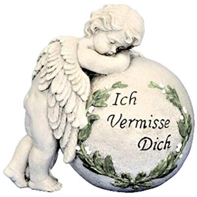 Geschenkestadl Grabschmuck Engel " Ich vermisse Dich " 19 cm x 19 cm steht an Kugel Geschenkestadl Grabschmuck Engel " Ich vermisse Dich " 19 cm x 19 cm steht an Kugel