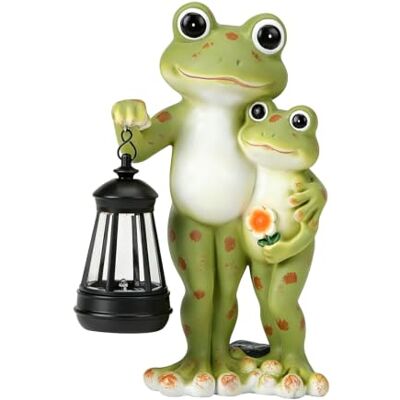 NRVTRE Harz Frosch Gartendekoration, Einweihungsgeschenk, Green Statuen Dekoration „Mutter und Baby “ für den Außenbereich, Laternen Dekoration aus Kunstharz für Terrasse, Balkon, NRVTRE Harz Frosch Gartendekoration, Einweihungsgeschenk, Green Statuen Dekoration „Mutter und Baby “ für den Außenbereich, Laternen Dekoration aus Kunstharz für Terrasse, Balkon,