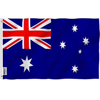Anley Fly Breeze 3x5 Fuß Australia Flagge Lebendige Farbe und UV-beständig Canvas Kopf- und Doppelnaht Australische Nationalflaggen Polyester mit Messingösen 3 X 5 Ft Anley Fly Breeze 3x5 Fuß Australia Flagge Lebendige Farbe und UV-beständig Canvas Kopf- und Doppelnaht Australische Nationalflaggen Polyester mit Messingösen 3 X 5 Ft