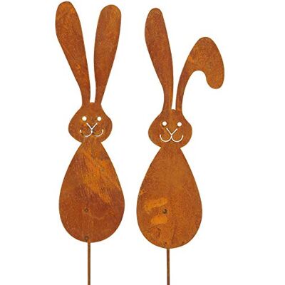 Posiwio dekorativer Gartenstecker Oster-Deko-Stecker Osterhase Langohr Metall edelrostig Preis für 2 Stück Posiwio dekorativer Gartenstecker Oster-Deko-Stecker Osterhase Langohr Metall edelrostig Preis für 2 Stück