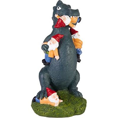 BRUBAKER Gartenfigur Drache frisst Gartenzwerge Anti Zwerg Monster Gartendekoration Lustig Dekoration Wetterfest für Garten Campingplatz Gartendeko für außen 24 cm groß BRUBAKER Gartenfigur Drache frisst Gartenzwerge Anti Zwerg Monster Gartendekoration Lustig Dekoration Wetterfest für Garten Campingplatz Gartendeko für außen 24 cm groß