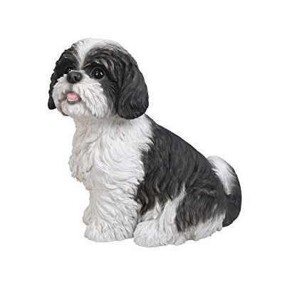 Vivid Arts XRL-SZ16-B Shih Tzu Hund, schwarz-weiß, sitzend, Kunstharz Gartendeko Vivid Arts XRL-SZ16-B Shih Tzu Hund, schwarz-weiß, sitzend, Kunstharz Gartendeko