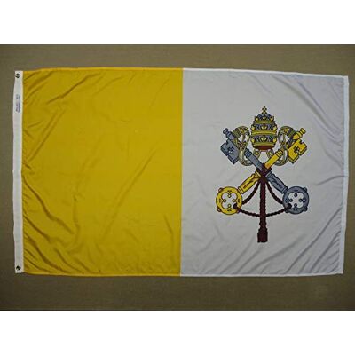 Annin Flagmakers Papal 93300 Flagge, 1,2 x 1,8 m, Nylongefärbt, 100% Made in USA Annin Flagmakers Papal 93300 Flagge, 1,2 x 1,8 m, Nylongefärbt, 100% Made in USA
