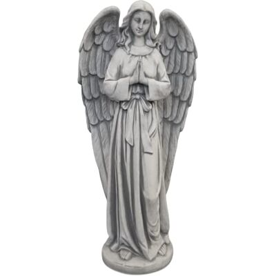 gartendekoparadies.de Engel mit Flügeln, Steinfigur H. 59 cm, 15 kg, Grau, frostsicher aus Steinguss für Außenbereich gartendekoparadies.de Engel mit Flügeln, Steinfigur H. 59 cm, 15 kg, Grau, frostsicher aus Steinguss für Außenbereich