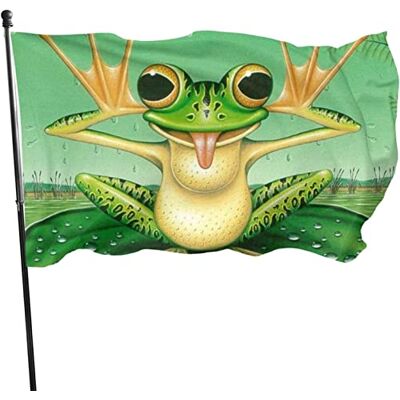 Generic Lustige Frosch Gartenflagge 150x90cm Dekorative Fahne für Terrasse & Rasen Polyester Windflagge mit Lebendigen Farben Generic Lustige Frosch Gartenflagge 150x90cm Dekorative Fahne für Terrasse & Rasen Polyester Windflagge mit Lebendigen Farben