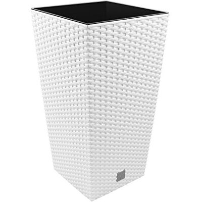 Prosperplast 49 Liter Pflanzkübel Blumenkübel in Rattan-Optik inkl. Einsatz weiss Rato Serie viereckig Prosperplast 49 Liter Pflanzkübel Blumenkübel in Rattan-Optik inkl. Einsatz weiss Rato Serie viereckig