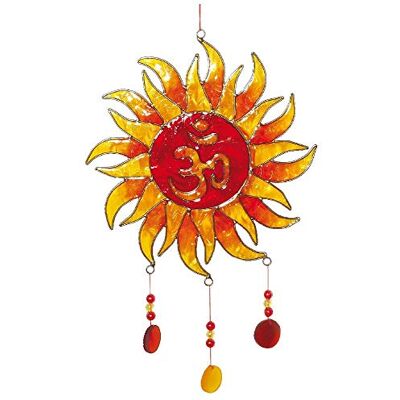 Unbekannt Suncatcher "Sonnen-Om" Fiberglas rot-orange 18x30cm Unbekannt Suncatcher "Sonnen-Om" Fiberglas rot-orange 18x30cm