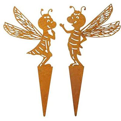 Storm Gartenstecker Deko Tiere 2 lustige Bienen zum Stecken in Rostoptik 8cm x 16,5cm Storm Gartenstecker Deko Tiere 2 lustige Bienen zum Stecken in Rostoptik 8cm x 16,5cm