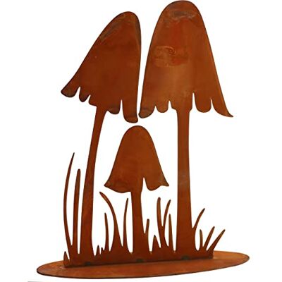 Rostikal Pilze Deko 25 cm – Edelrost/Cortenstahl auf Bodenplatte Herbstdeko mit Pilzen für Garten und Balkon: rostige Metalldeko zum Aufstellen Rostikal Pilze Deko 25 cm – Edelrost/Cortenstahl auf Bodenplatte Herbstdeko mit Pilzen für Garten und Balkon: rostige Metalldeko zum Aufstellen