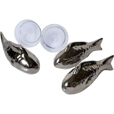Storm Schwimmfische Miniteich 3 Silberne Keramikfische 11cm Dekorative Schwimmschalen für Teelichter Set für Teich Miniteichdeko Schwimmfische Teich Storm Schwimmfische Miniteich 3 Silberne Keramikfische 11cm Dekorative Schwimmschalen für Teelichter Set für Teich Miniteichdeko Schwimmfische Teich