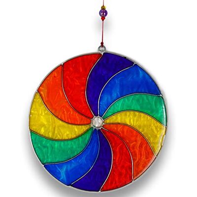 Fenster Hängedeko Sonnenfänger – Handgemachter Suncatcher für magische Lichtspiele – Fensterdeko und Gartendekon – Handbemalte Fensterdekoration Motiv Rainbow Fenster Hängedeko Sonnenfänger – Handgemachter Suncatcher für magische Lichtspiele – Fensterdeko und Gartendekon – Handbemalte Fensterdekoration Motiv Rainbow