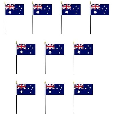 Sonia Originelli Australien Tischfahnen 10er Set 14 x 21 cm ohne Tischfuß Fanartikel in der australischen Nationalflagge für WM, EM und Events Sonia Originelli Australien Tischfahnen 10er Set 14 x 21 cm ohne Tischfuß Fanartikel in der australischen Nationalflagge für WM, EM und Events