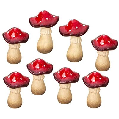 Geschenkestadl 8 Stück Fliegenpilz Figuren H 9,5-16 cm Pilz Dekofigur Garten Herbst Deko Geschenkestadl 8 Stück Fliegenpilz Figuren H 9,5-16 cm Pilz Dekofigur Garten Herbst Deko