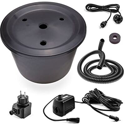 CLGarden Springbrunnenpumpe Set mit kleinem 30l Becken GFK Abdeckung Springbrunnen Pumpe SP1 LED-Beleuchtung Springbrunnenbecken DIY CLGarden Springbrunnenpumpe Set mit kleinem 30l Becken GFK Abdeckung Springbrunnen Pumpe SP1 LED-Beleuchtung Springbrunnenbecken DIY