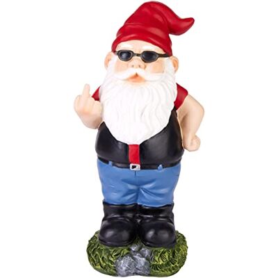 BRUBAKER Gartenzwerg Mittelfinger Frecher Zwerg mit Sonnenbrille Gartenfigur Lustig Dekoration Wetterfest für Garten Campingplatz Gartendeko für außen 24 cm groß BRUBAKER Gartenzwerg Mittelfinger Frecher Zwerg mit Sonnenbrille Gartenfigur Lustig Dekoration Wetterfest für Garten Campingplatz Gartendeko für außen 24 cm groß