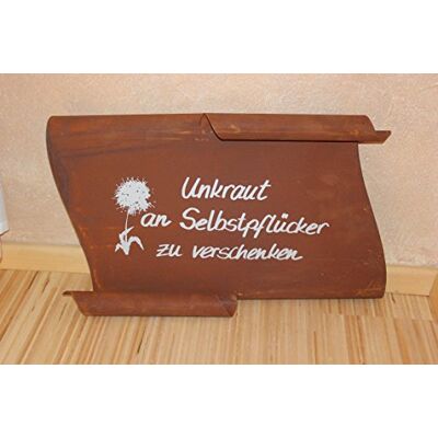 Badeko Grosse Schriftrolle aus Metall Edelrost, Unkraut... 53 x 32 cm, Schild, Tafel Badeko Grosse Schriftrolle aus Metall Edelrost, Unkraut... 53 x 32 cm, Schild, Tafel