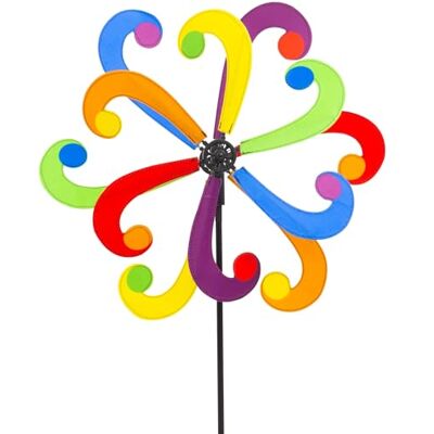 HQ Windspiel Windmill Rainbow Blade Windrad Gartendeko mit Standstab Farbenfroh dreht schon bei leichtem Wind wetterfest UV-beständig langlebig für Garten Terrasse & Balkon Rad-Ø59cm, H129xT22cm HQ Windspiel Windmill Rainbow Blade Windrad Gartendeko mit Standstab Farbenfroh dreht schon bei leichtem Wind wetterfest UV-beständig langlebig für Garten Terrasse & Balkon Rad-Ø59cm, H129xT22cm