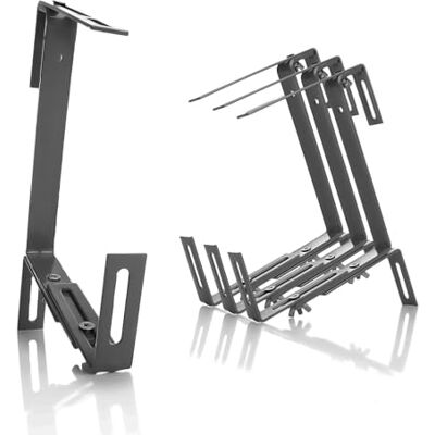 BigDean 4x Blumenkastenhalterung Metall Anthrazit für Balkon und Geländer Blumenkastenhalter einfache Befestigung für Pflanzkästen & Blumenkästen 3 Fach verstellbarer Kastenhalter Balkonkastenhalter BigDean 4x Blumenkastenhalterung Metall Anthrazit für Balkon und Geländer Blumenkastenhalter einfache Befestigung für Pflanzkästen & Blumenkästen 3 Fach verstellbarer Kastenhalter Balkonkastenhalter