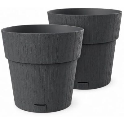 Kreher Ethica Pflanzkübel Ø 40 x H 40 cm mit Wasserspeicher, Anthrazit, 2 Stück Kreher Ethica Pflanzkübel Ø 40 x H 40 cm mit Wasserspeicher, Anthrazit, 2 Stück