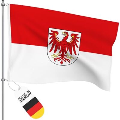 FBS Premium Flagge mit Ösen Wetterfeste Flagge Deutschland 150x100cm Strapazierfähige Fahnen und Flaggen aus aller Welt Deutschland Fahne aus Spun-Polyester 155g/m (Brandenburg) FBS Premium Flagge mit Ösen Wetterfeste Flagge Deutschland 150x100cm Strapazierfähige Fahnen und Flaggen aus aller Welt Deutschland Fahne aus Spun-Polyester 155g/m (Brandenburg)