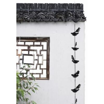 Generic Metallvogel-Regenkette mit dekorativen Bechern (0,8 m) Metall-Vogel-Hänge-Regenwasserumlenker mit dekorativen Bechern, Traufen-Entwässerungskette mit Aufhänger Generic Metallvogel-Regenkette mit dekorativen Bechern (0,8 m) Metall-Vogel-Hänge-Regenwasserumlenker mit dekorativen Bechern, Traufen-Entwässerungskette mit Aufhänger
