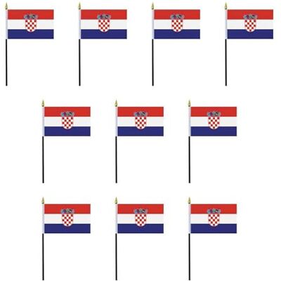 Sonia Originelli Kroatien Tischfahnen 10er Set 14 x 21 cm ohne Tischfuß Fanartikel in der kroatischen Nationalflagge für WM, EM und Events Sonia Originelli Kroatien Tischfahnen 10er Set 14 x 21 cm ohne Tischfuß Fanartikel in der kroatischen Nationalflagge für WM, EM und Events