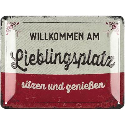 LANOLU Retro Blechschild LIEBLINGSPLATZ Schild Outdoor Deko Vintage Schilder Chill Lounge Gartendeko Wanddeko Garten Schild aus Metall, 15x20cm LANOLU Retro Blechschild LIEBLINGSPLATZ Schild Outdoor Deko Vintage Schilder Chill Lounge Gartendeko Wanddeko Garten Schild aus Metall, 15x20cm