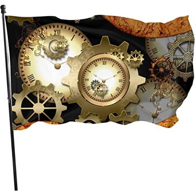 Generic Flagge 150x90cm Outdoor Windward Fahne Farbbanner Gartenflagge Rostige Steampunk-Uhren Vintage-Getriebe Dekorative Flagge Polyester Yard Fahne Lustige Große Flagge für Terrasse Rasen Home Decor Generic Flagge 150x90cm Outdoor Windward Fahne Farbbanner Gartenflagge Rostige Steampunk-Uhren Vintage-Getriebe Dekorative Flagge Polyester Yard Fahne Lustige Große Flagge für Terrasse Rasen Home Decor