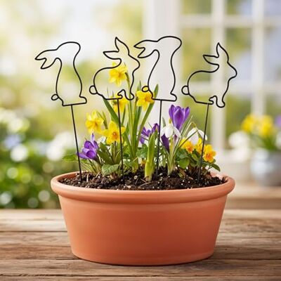 levandeo 4er Set Blumenstecker Hase 30cm Metall Schwarz Beetstecker Gartenstecker Osterdeko Minimalistisch Gartendeko Osterhasen levandeo 4er Set Blumenstecker Hase 30cm Metall Schwarz Beetstecker Gartenstecker Osterdeko Minimalistisch Gartendeko Osterhasen