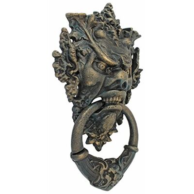 Design Toscano Vecchio-Blattmaske, Authentischer Bronze-Türklopfer, 38 cm, Grünspan Design Toscano Vecchio-Blattmaske, Authentischer Bronze-Türklopfer, 38 cm, Grünspan