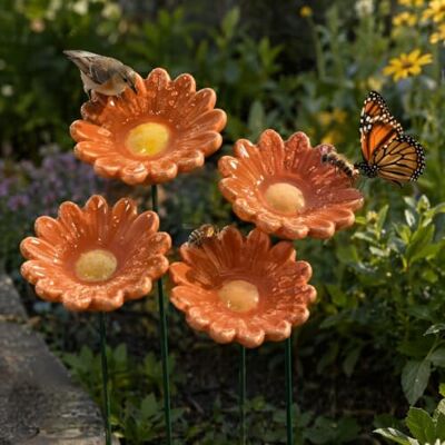 Generic Handgefertigter Metall-Blumen-Gartenstecker für Vogelbad, Keramik-Bienenbad Deko-Schale fürs Zuhause: stilvolle Metall-Blumenornamente für Garten, Terrasse & Außenbereich – ideal als Vogelbad Generic Handgefertigter Metall-Blumen-Gartenstecker für Vogelbad, Keramik-Bienenbad Deko-Schale fürs Zuhause: stilvolle Metall-Blumenornamente für Garten, Terrasse & Außenbereich – ideal als Vogelbad
