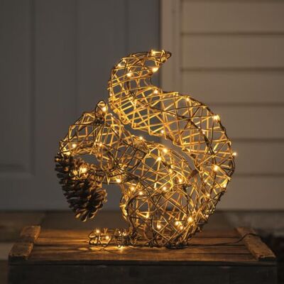 Lights4fun Sherwood Rattan LED-Gartenfigur Eichhörnchen mit 60 LEDs und Timer Lights4fun Sherwood Rattan LED-Gartenfigur Eichhörnchen mit 60 LEDs und Timer