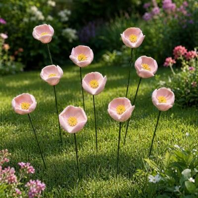 Generic Handgefertigter Metall-Blumen-Gartenstecker für Vogelbad, Keramik-Bienenbad Deko-Schale fürs Zuhause: stilvolle Metall-Blumenornamente für Garten, Terrasse & Außenbereich – ideal als Vogelbad Generic Handgefertigter Metall-Blumen-Gartenstecker für Vogelbad, Keramik-Bienenbad Deko-Schale fürs Zuhause: stilvolle Metall-Blumenornamente für Garten, Terrasse & Außenbereich – ideal als Vogelbad