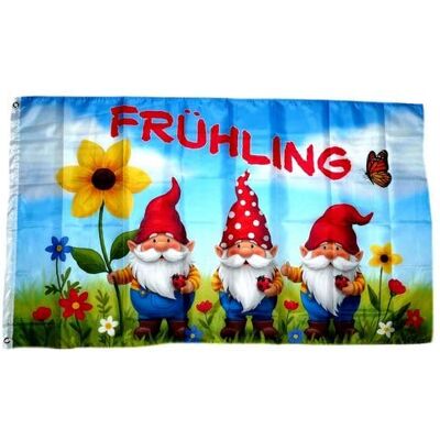 FahnenMax Fahne/Flagge Frühling Gartenzwerge 90 x 150 cm FahnenMax Fahne/Flagge Frühling Gartenzwerge 90 x 150 cm