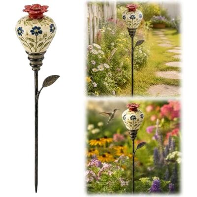 Generic Vintage Keramik Kolibri Futterspender Pfahl, Blumenform Nektar Outdoor‑Kolibri‑Fütterstation, Garten Hof Terrasse, Geschenk Vogelliebhaber, Stabiler Metall‑Gartenpfahl Generic Vintage Keramik Kolibri Futterspender Pfahl, Blumenform Nektar Outdoor‑Kolibri‑Fütterstation, Garten Hof Terrasse, Geschenk Vogelliebhaber, Stabiler Metall‑Gartenpfahl