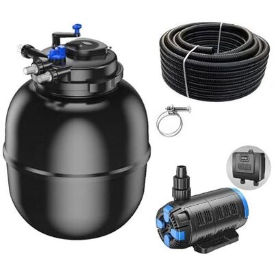AquaOne Teichfilter Set mit Teichpumpe I Filteranlage CPF-75000 für einen Teich bis 100.000 Liter I Komplettset mit UV Lampe regelbare Eco Pumpe 37-180 Watt Teichschlauch Nr.63 AquaOne Teichfilter Set mit Teichpumpe I Filteranlage CPF-75000 für einen Teich bis 100.000 Liter I Komplettset mit UV Lampe regelbare Eco Pumpe 37-180 Watt Teichschlauch Nr.63