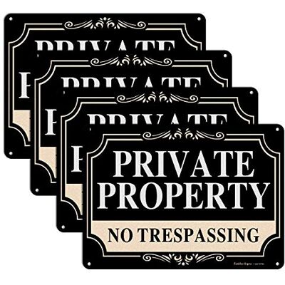 Faittoo Schilder "No Trespassing" Private Property, 25,4 x 17,8 cm, rostfreies Aluminium-Metallschild, reflektierend, lichtbeständig, UV-geschützt, wetterfest bis zu 7 Jahre, für den Innen- und Faittoo Schilder "No Trespassing" Private Property, 25,4 x 17,8 cm, rostfreies Aluminium-Metallschild, reflektierend, lichtbeständig, UV-geschützt, wetterfest bis zu 7 Jahre, für den Innen- und