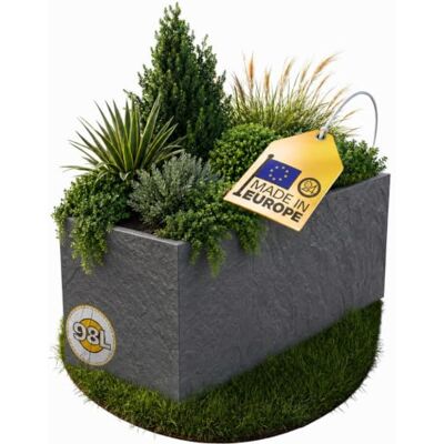 Ondis24 Vulkan Pflanzkübel groß außen Kunststoff 100cm Schiefer Optik Blumentopf mit Wasserspeicher Winterfest anthrazit Ondis24 Vulkan Pflanzkübel groß außen Kunststoff 100cm Schiefer Optik Blumentopf mit Wasserspeicher Winterfest anthrazit