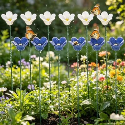 Generic Handgefertigter Metall-Blumen-Gartenstecker für Vogelbad, Keramik-Bienenbad Deko-Schale fürs Zuhause: stilvolle Metall-Blumenornamente für Garten, Terrasse & Außenbereich – ideal als Vogelbad Generic Handgefertigter Metall-Blumen-Gartenstecker für Vogelbad, Keramik-Bienenbad Deko-Schale fürs Zuhause: stilvolle Metall-Blumenornamente für Garten, Terrasse & Außenbereich – ideal als Vogelbad