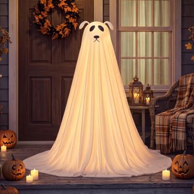JOYIN 119 cm große Halloween-Dekoration für den Außenbereich, großer stehender Hundegeist mit warmweißem Licht und Timer für Haustür, Garten, Terrasse, Rasen und andere Halloween-Dekorationen JOYIN 119 cm große Halloween-Dekoration für den Außenbereich, großer stehender Hundegeist mit warmweißem Licht und Timer für Haustür, Garten, Terrasse, Rasen und andere Halloween-Dekorationen