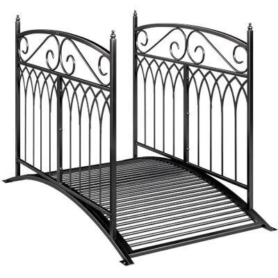 Outsunny Gartenbrücke aus Metall 135,5 cm mit Sicherheitsgeländern Teichbrücke, Antik-Optik, Rostbeständig, Stabil, Metallbrücke, Dekorative Zierbrücke, für Bach Teich, Einfache Montage Outsunny Gartenbrücke aus Metall 135,5 cm mit Sicherheitsgeländern Teichbrücke, Antik-Optik, Rostbeständig, Stabil, Metallbrücke, Dekorative Zierbrücke, für Bach Teich, Einfache Montage