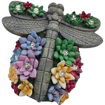 RWAJZAX Solaraktivierte Libellen Skulptur, Statue, Gartendekoration, Solarleuchtende Libellenstatue aus Harz, geeignet für nächtliche Gartenwege, Terrassen und Hinterhöfe RWAJZAX Solaraktivierte Libellen Skulptur, Statue, Gartendekoration, Solarleuchtende Libellenstatue aus Harz, geeignet für nächtliche Gartenwege, Terrassen und Hinterhöfe