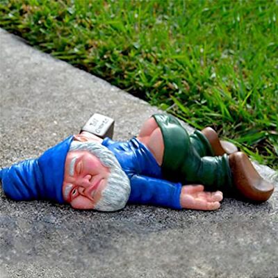 JINJIASC JOKBEN Kreativer Betrunkener Gartenzwerge Für Auben, Gnomen-Gartenstatue, Harz-Gartenzwerg-Handwerk, Gartendekoration, lustige Harz-Gartendeko Für Draußen (Blau) JINJIASC JOKBEN Kreativer Betrunkener Gartenzwerge Für Auben, Gnomen-Gartenstatue, Harz-Gartenzwerg-Handwerk, Gartendekoration, lustige Harz-Gartendeko Für Draußen (Blau)